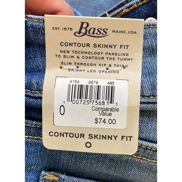 NWT Bass Contour Skinny Fit Jeans Size 0 Women’s Blue MSRP $74 - Picture 6 of 10
